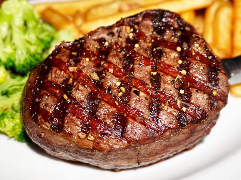 Filet mignon and shrimp